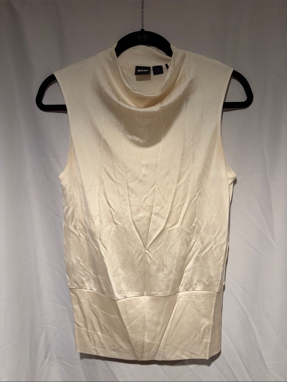 BOSS Cream Sleeveless Cowl-Neck Camisole